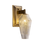 French Retro Brass LED Wall Sconce with Glass Shade for Elegant Interiors
