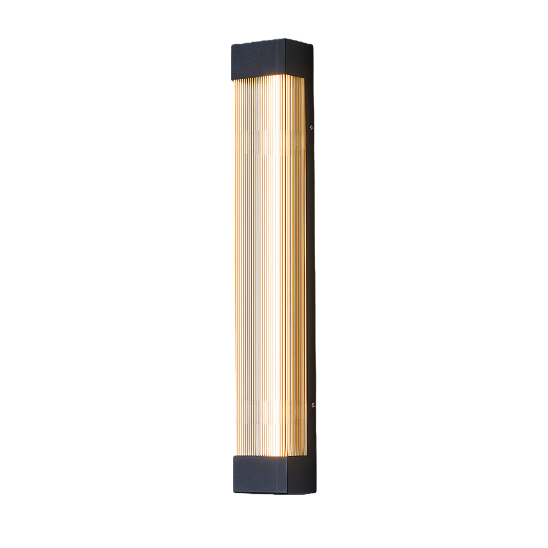 Linear Outdoor Wall Sconce – Waterproof LED Strip Light in Brushed Black