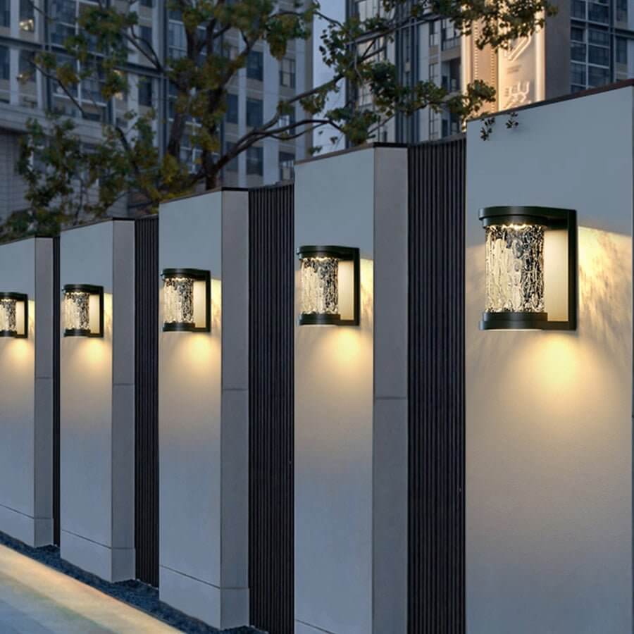 Stereoscopic Cylindrical LED Wall Light in Stainless Steel and Glass