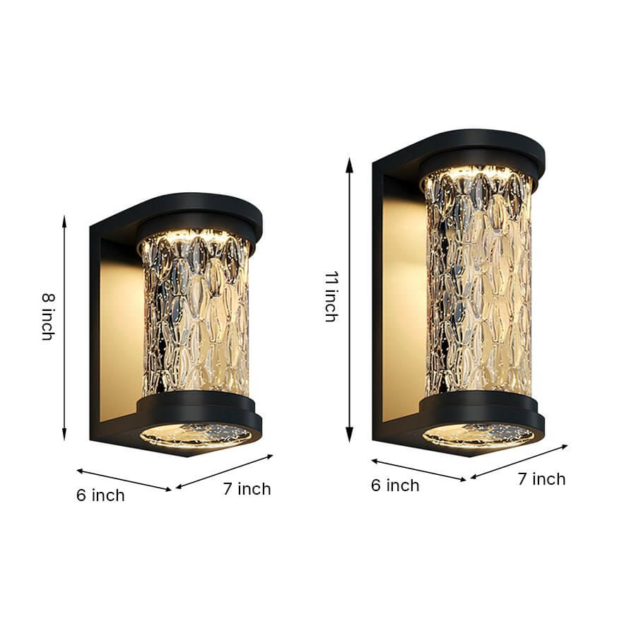 Stereoscopic Cylindrical LED Wall Light in Stainless Steel and Glass