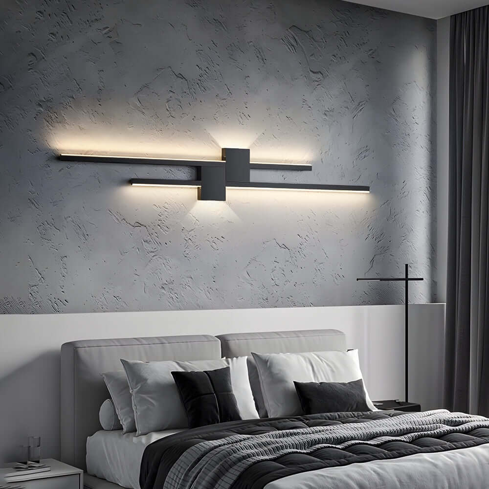 Modern Iron LED Linear Wall Sconce, Horizontal or Vertical Mount
