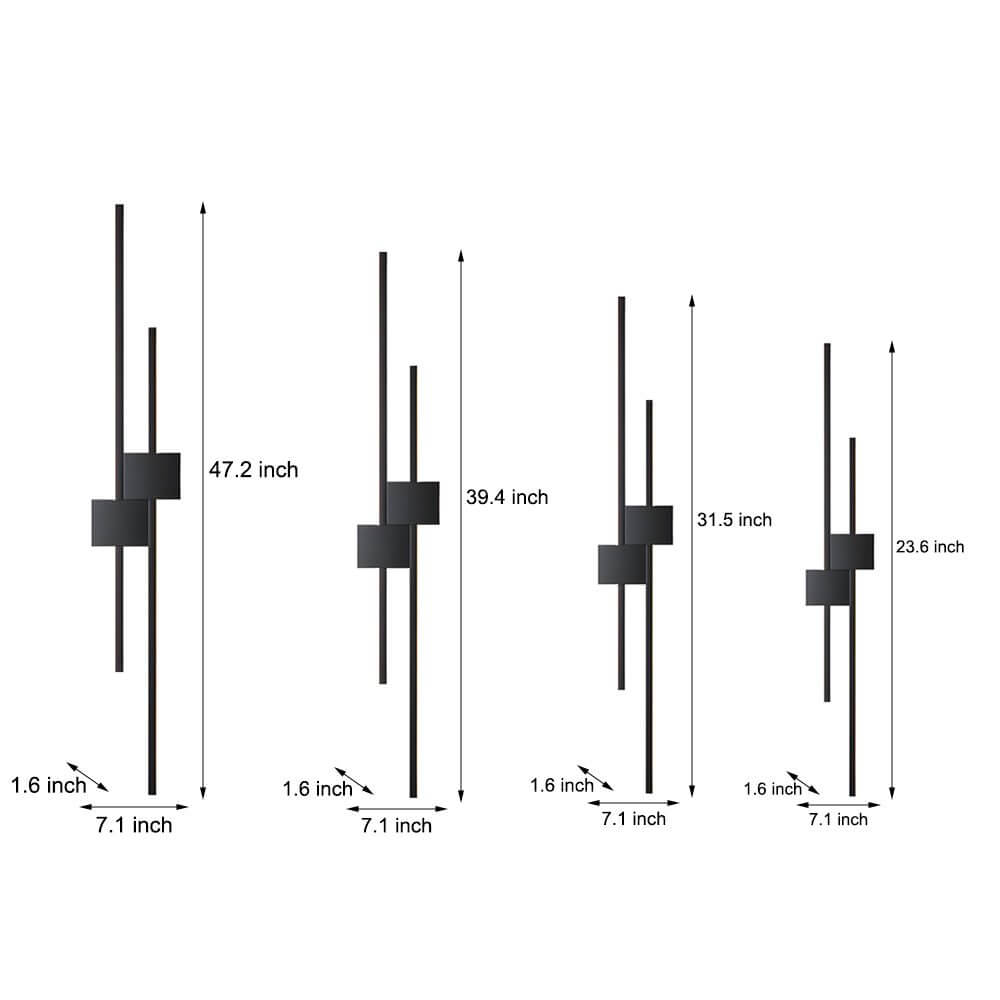 Modern Iron LED Linear Wall Sconce, Horizontal or Vertical Mount