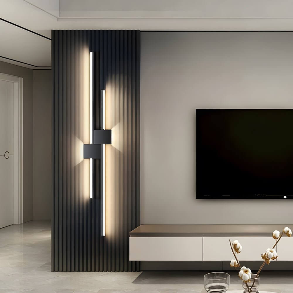 Modern Iron LED Linear Wall Sconce, Horizontal or Vertical Mount