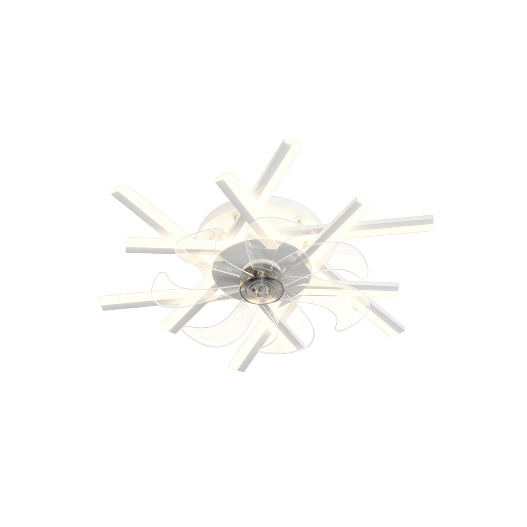 Aurelia Iron Ceiling Fan with Dimmable LED Light – Modern Flush Mount