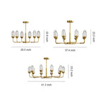 Luxury Copper Modern Chandelier with Clear Glass Shades