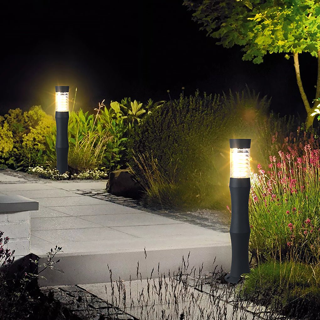 Modern Minimalist Black Bollard Garden Lights for Pathways and Landscapes