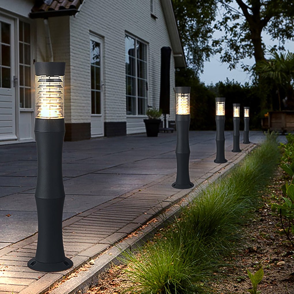 Modern Minimalist Black Bollard Garden Lights for Pathways and Landscapes
