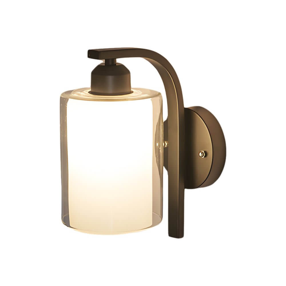 Cylindrical Glass Wall Sconce in Matte Black for Modern Interiors