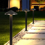 Industrial Umbrella Pathway Light in Black Aluminum for Outdoor Walkways