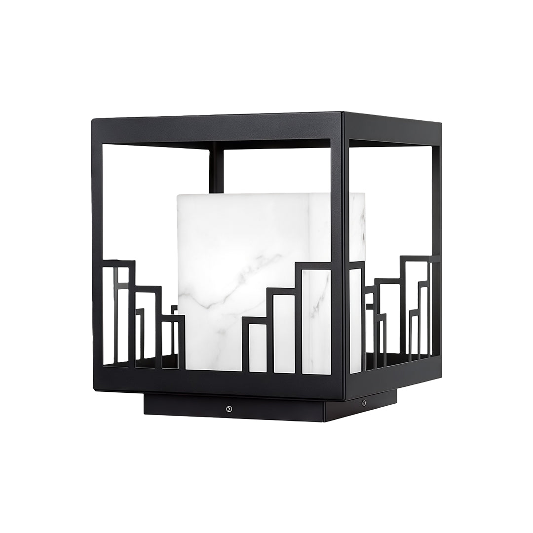 Minimalist Outdoor Pillar Light in Matte Black Stainless Steel