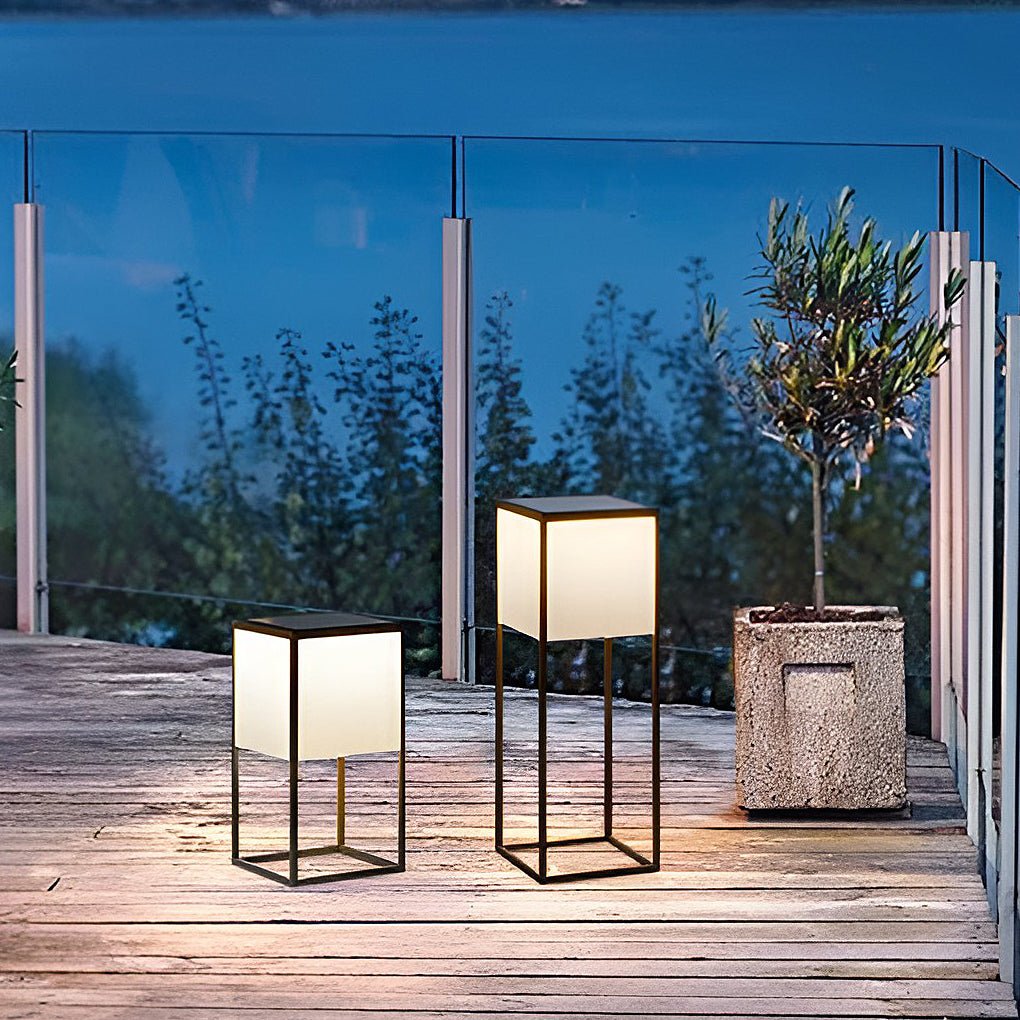 Aria Square Solar Post Light in Stainless Steel and Acrylic
