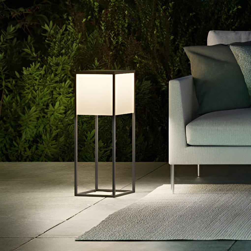 Aria Square Solar Post Light in Stainless Steel and Acrylic