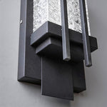 Modern Outdoor Wall Sconce in Black Stainless Steel with Warm LED Light