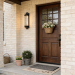 Modern Outdoor Wall Sconce in Black Stainless Steel with Warm LED Light