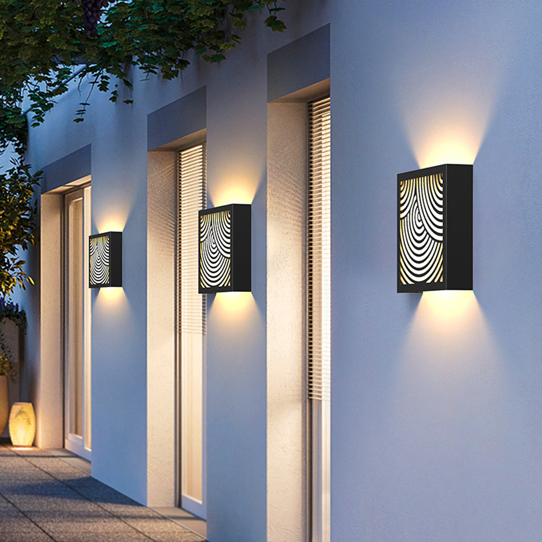 Maze LED Outdoor Wall Sconce in Black Aluminum