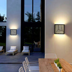 Maze LED Outdoor Wall Sconce in Black Aluminum