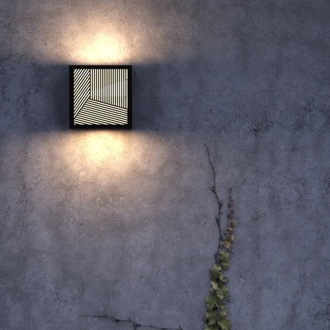 Maze LED Outdoor Wall Sconce in Black Aluminum