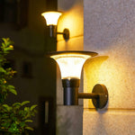 Aria Solar Wall Sconce — Black Aluminum Outdoor Light
