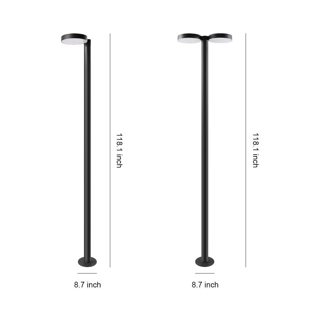 Solar-Powered Architectural LED Garden Light in Black Aluminum