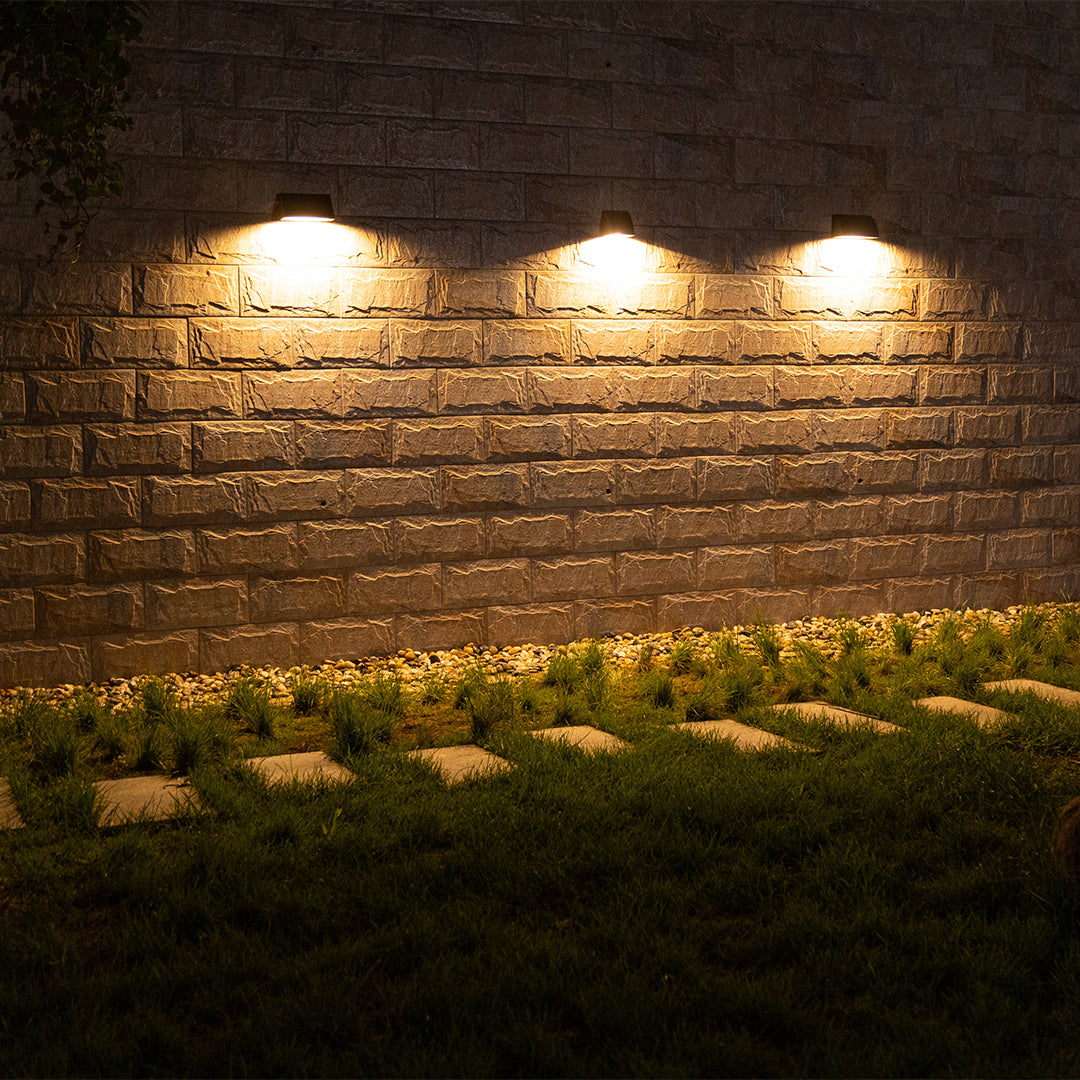 Luma Geometric Outdoor Wall Sconce with Warm LED Illumination