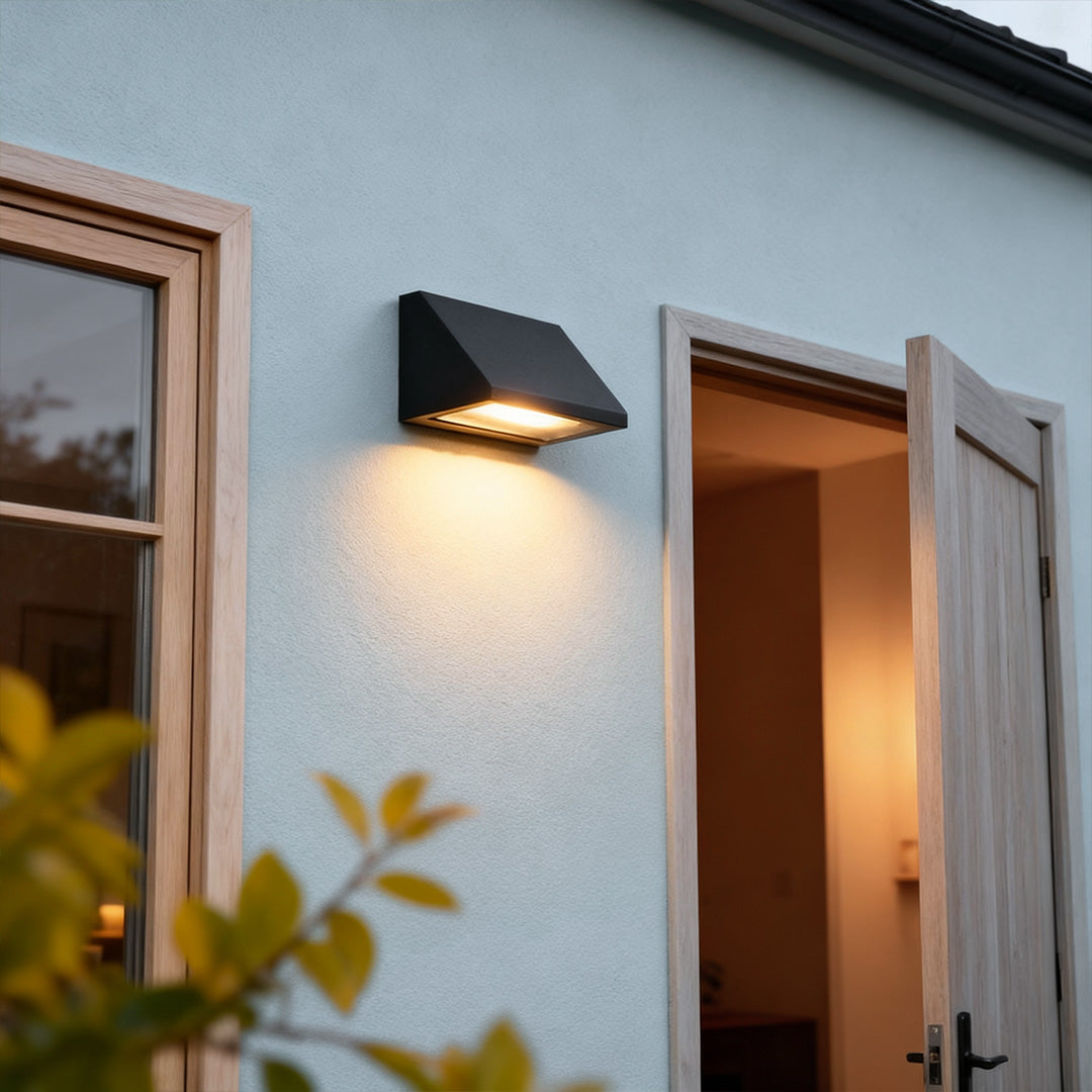 Luma Geometric Outdoor Wall Sconce with Warm LED Illumination