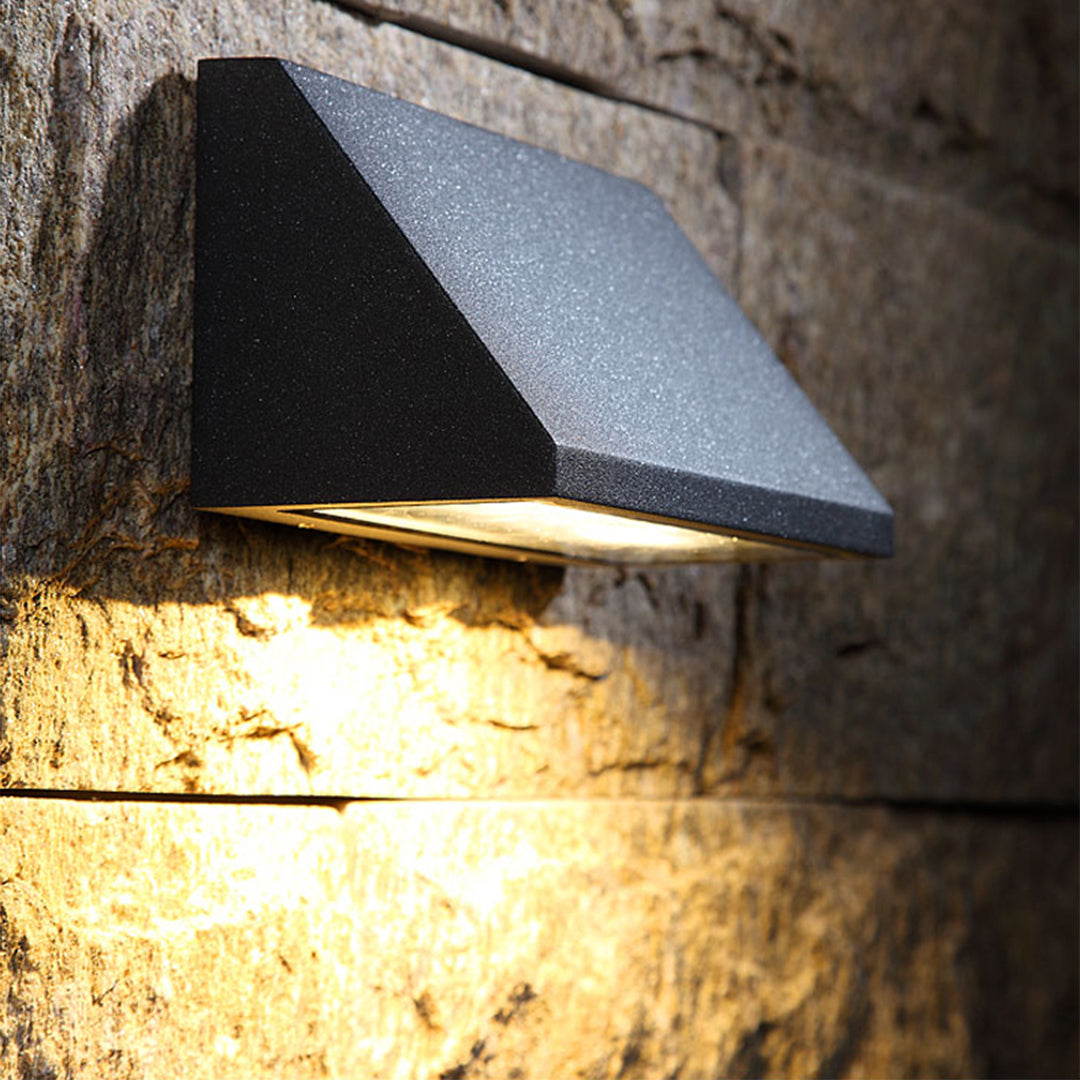 Luma Geometric Outdoor Wall Sconce with Warm LED Illumination