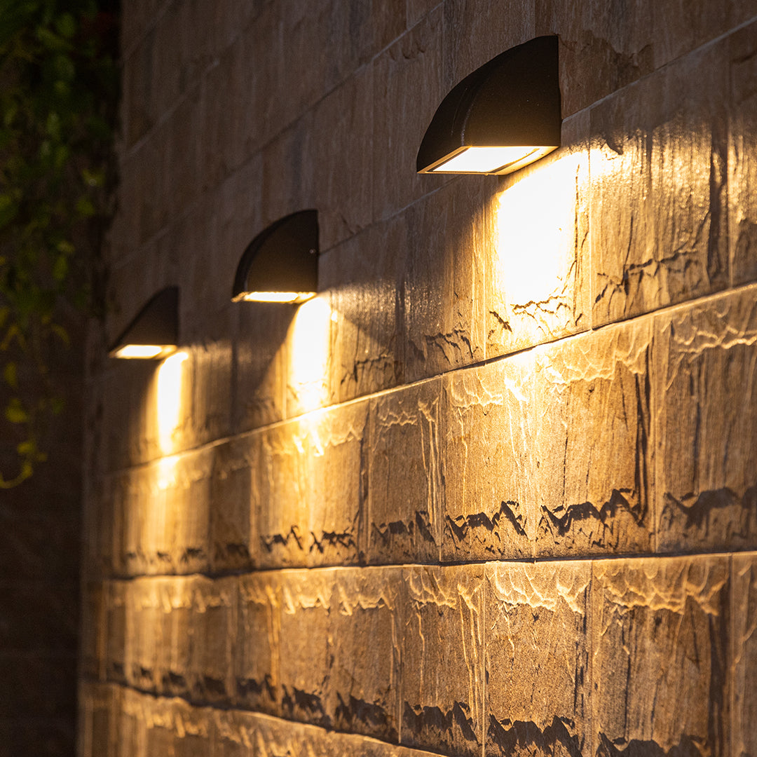 Luma Geometric Outdoor Wall Sconce with Warm LED Illumination
