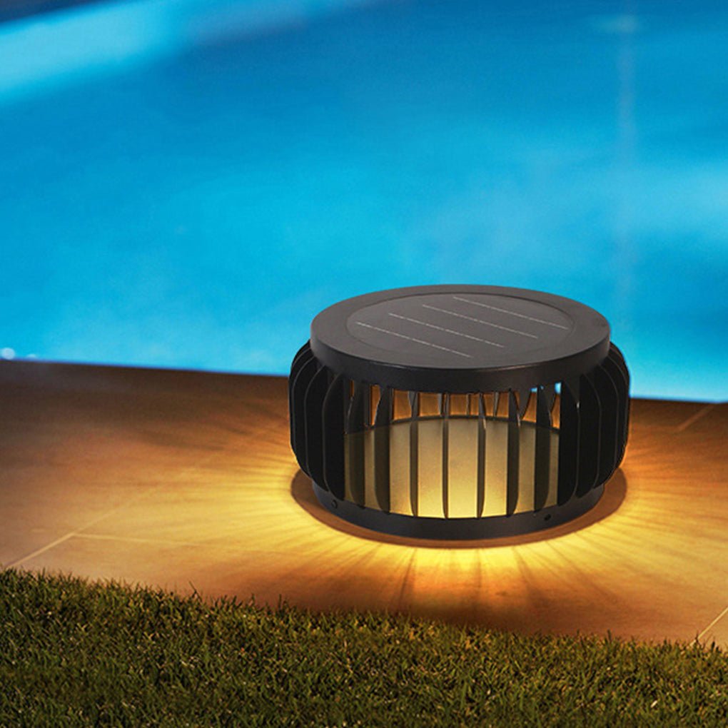 Modern Outdoor Waterproof Solar Three Color Dimming Led Garden Lamp Post Light