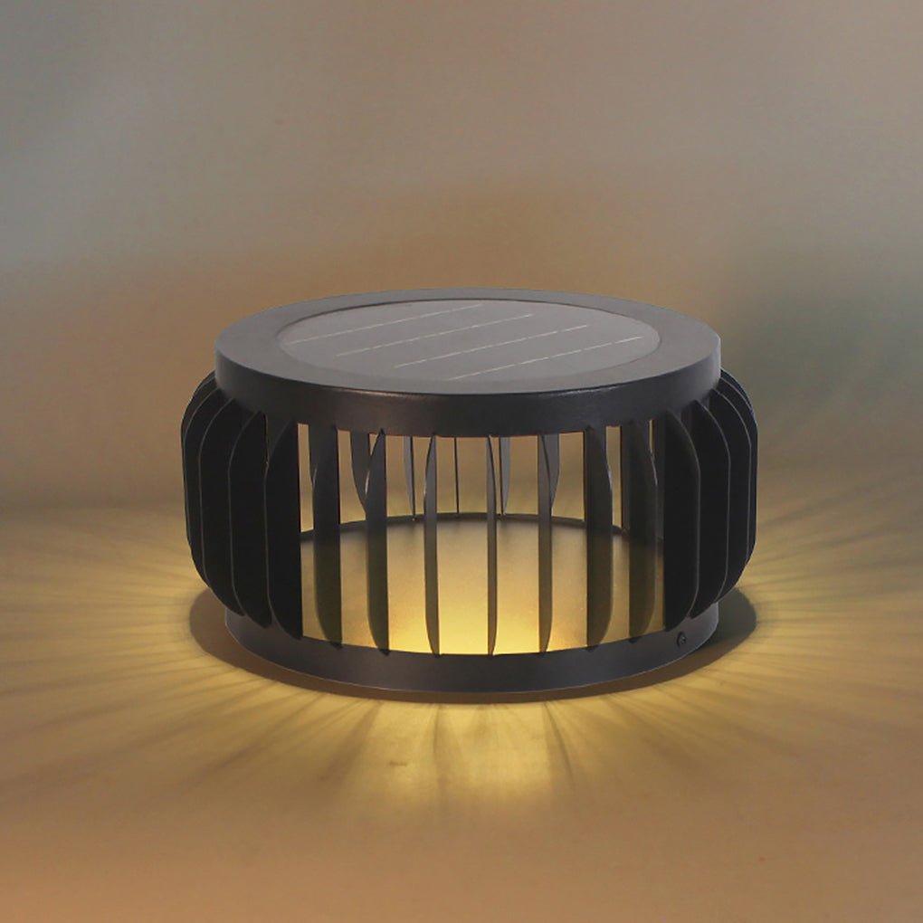 Modern Outdoor Waterproof Solar Three Color Dimming Led Garden Lamp Post Light