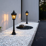 Aluminum Garden Bollard Light with Glass Shade for Pathways