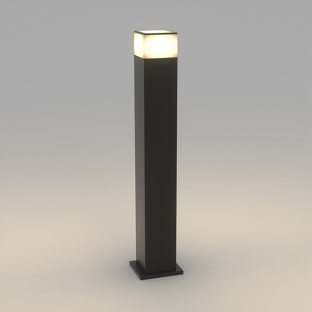 Modern Square Outdoor Bollard Light for Pathways & Gardens