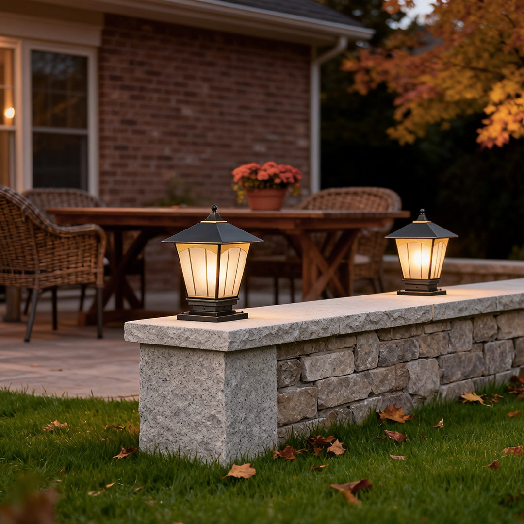 Solid Copper Pillar Light for Outdoor Fence Post – IP55 Waterproof
