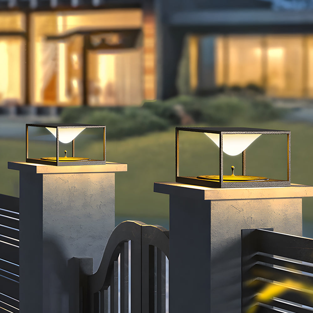 Modena Square Post Light in Stainless Steel for Outdoor Pillar Mounting