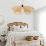 Retro Floral Rattan Pendant Lamp