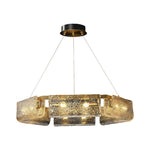 Italian Brass Rectangular Glass Chandelier, 6-10 Lights, Modern Luxury Ceiling Pendant
