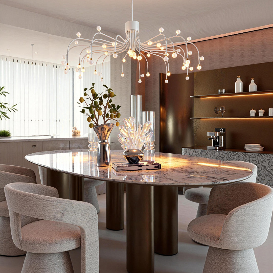 Modern Retro Adjustable LED Chandelier with Acrylic Shade