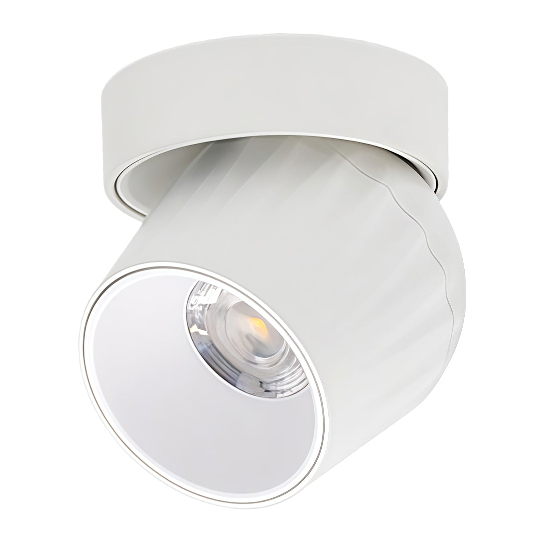 Rotating LED Spotlight with Anti-Glare COB, Surface Mount Aluminum