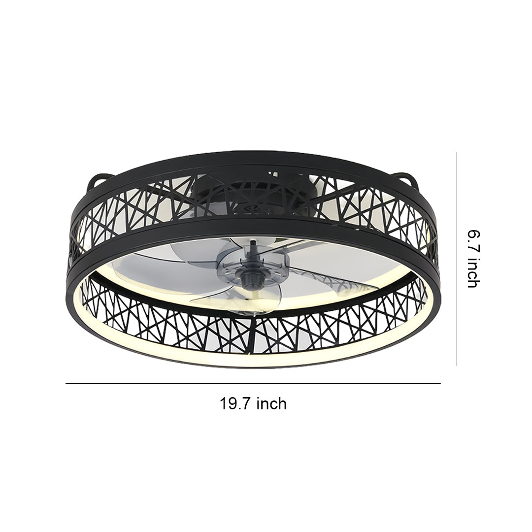 Aurelia Round LED Ceiling Fan with Light – Modern Nordic Flush Mount