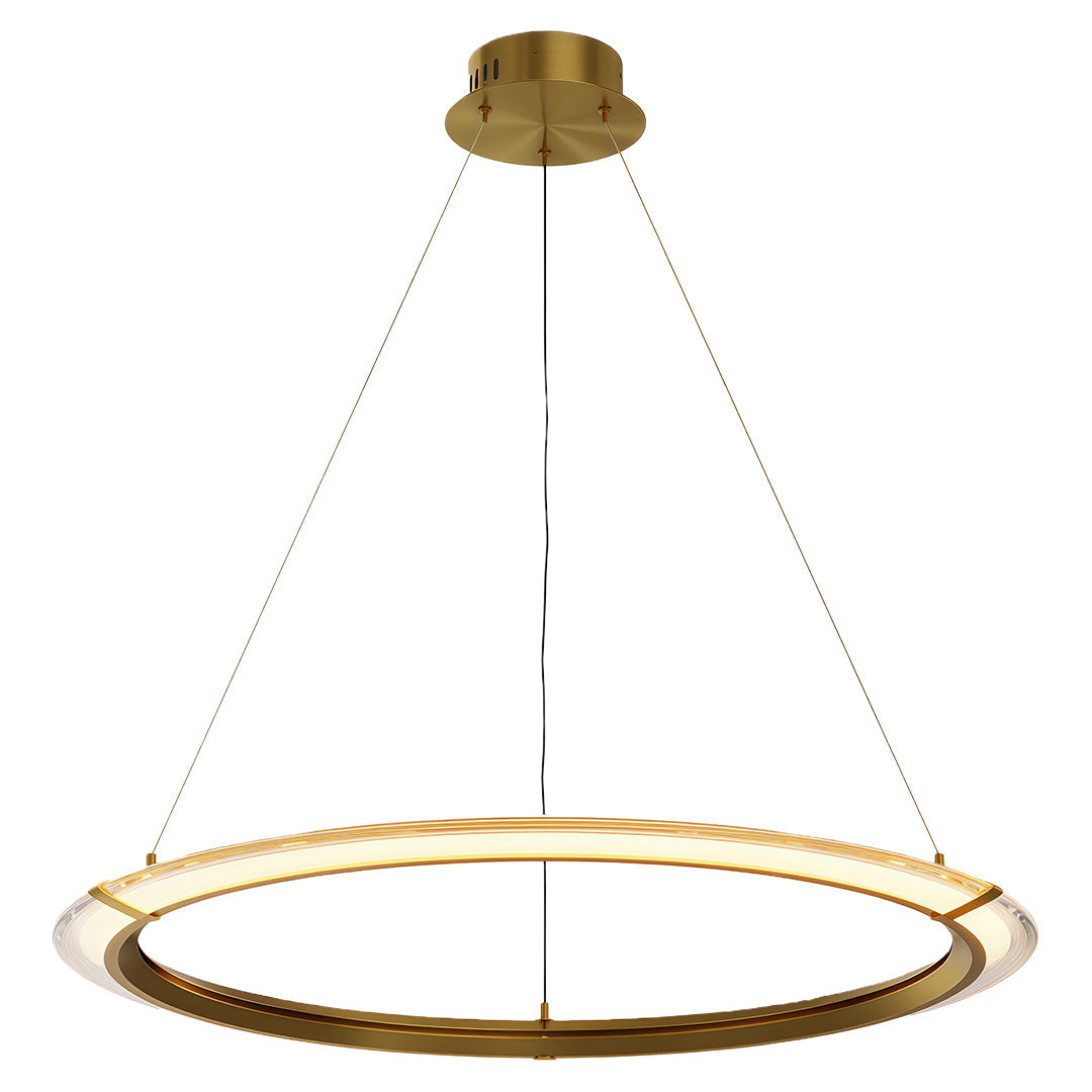 Aurelia Modern Round LED Chandelier – Designer Ceiling Light in Copper, Nickel, or Black