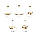 Aurelia Modern Round LED Chandelier – Designer Ceiling Light in Copper, Nickel, or Black