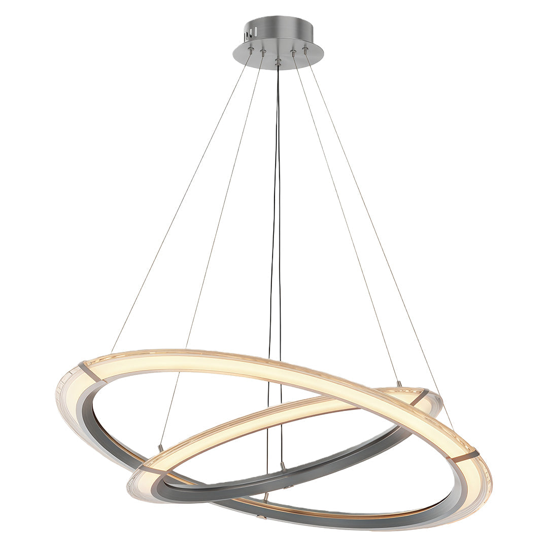 Aurelia Modern Round LED Chandelier – Designer Ceiling Light in Copper, Nickel, or Black