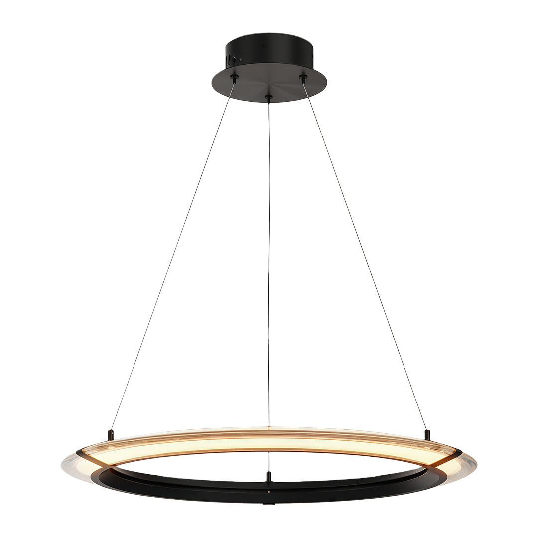 Aurelia Modern Round LED Chandelier – Designer Ceiling Light in Copper, Nickel, or Black