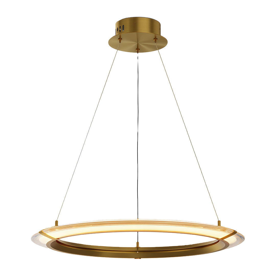 Aurelia Modern Round LED Chandelier – Designer Ceiling Light in Copper, Nickel, or Black