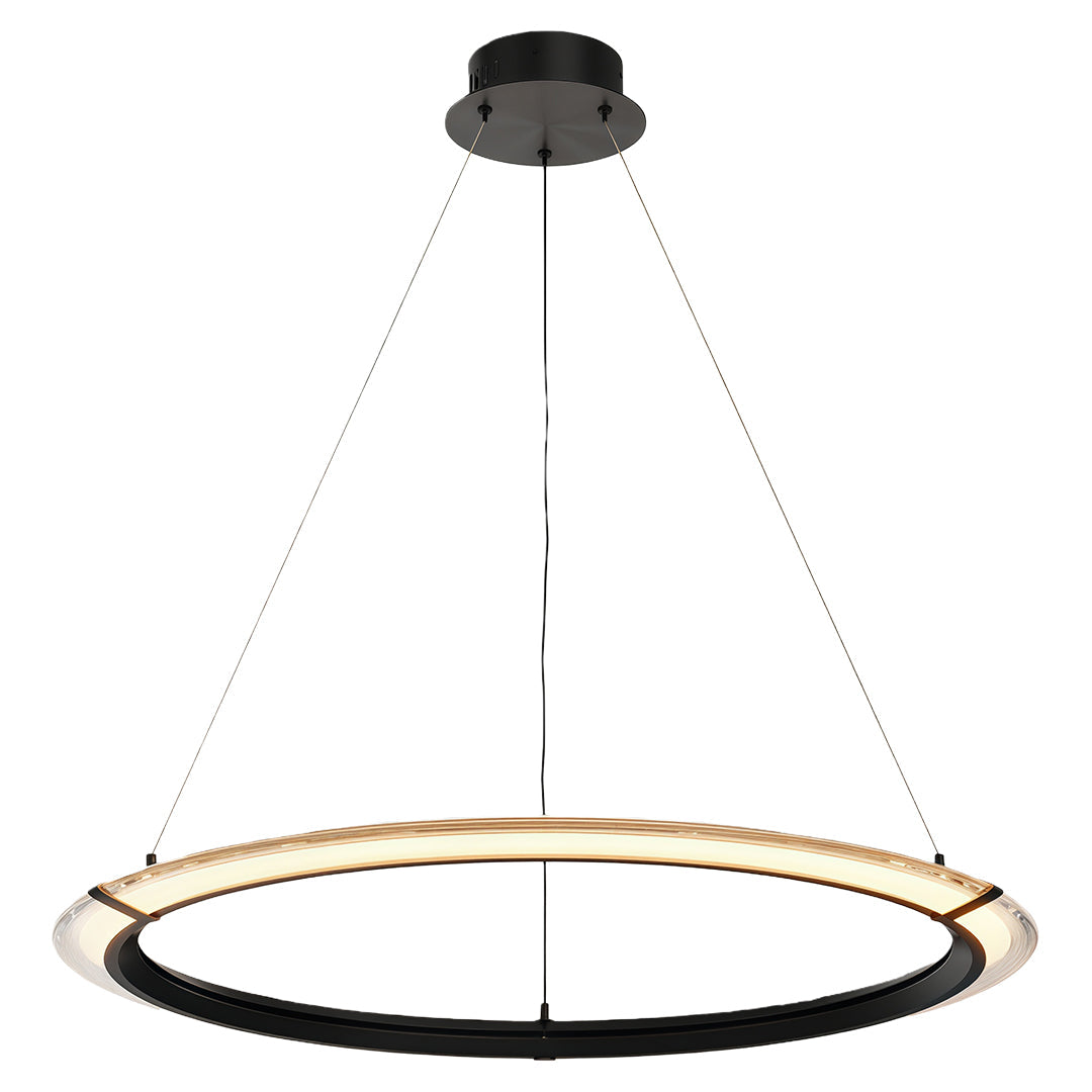 Aurelia Modern Round LED Chandelier – Designer Ceiling Light in Copper, Nickel, or Black