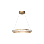 Italian Round Crystal Chandelier in Gold with LED Illumination