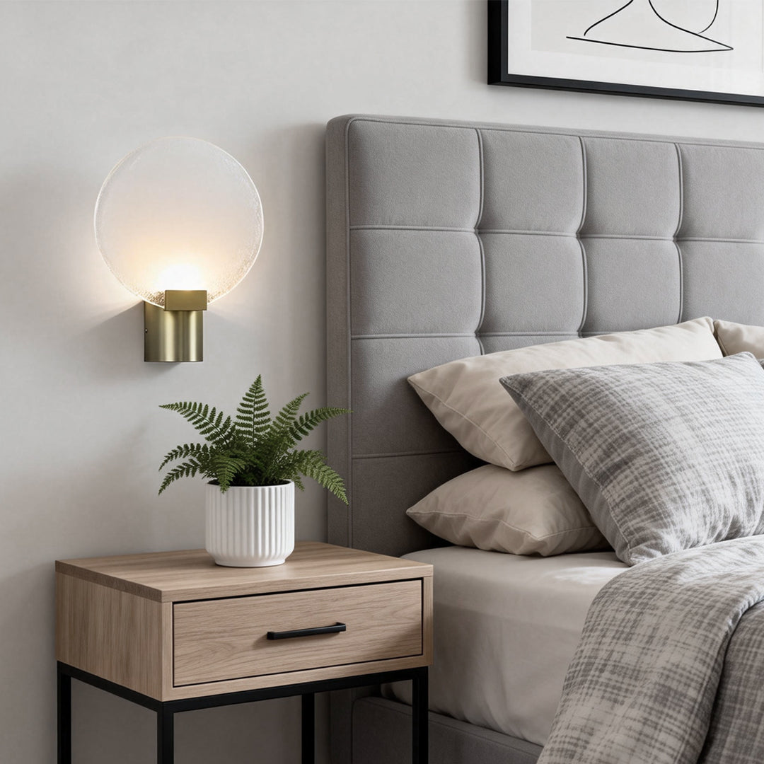 Lumière Round Glass Wall Sconce in Bronze for Modern Interiors