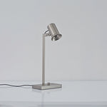 Swing Arm Desk Lamp in Brushed Nickel with Articulated Metal Arm