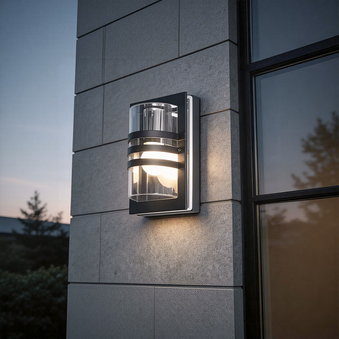 Modern Outdoor Wall Sconce with Warm LED Light – Waterproof Stainless Steel