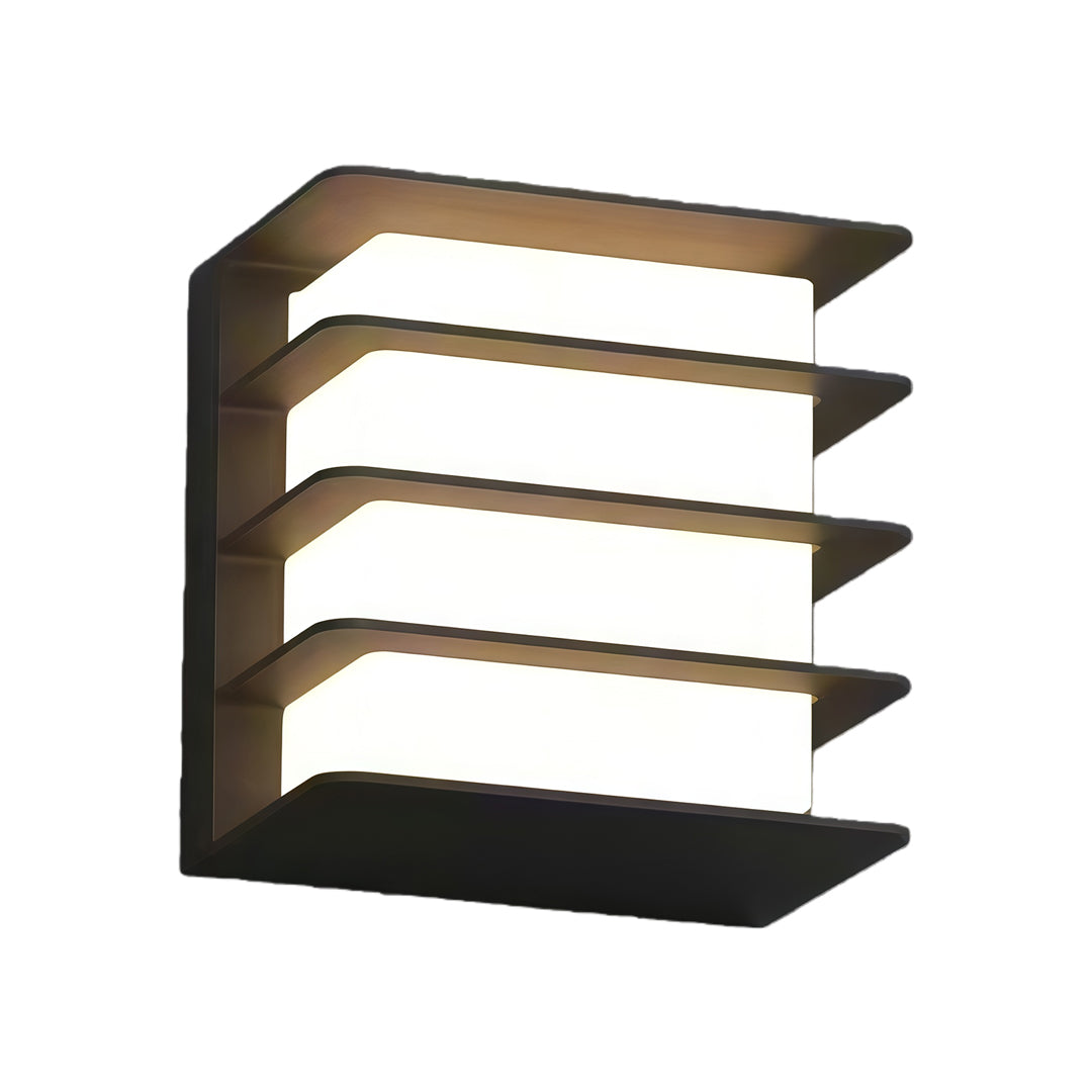Square LED Outdoor Wall Sconce in Matte Black, IP65 Waterproof