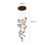 Crystal Rotating Staircase Chandelier with Chrome Finish and Adjustable Chain